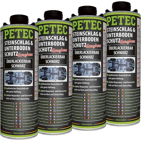 2x PETEC Steinschlag- & Unterbodenschutz, Spray, schwarz, 500mL