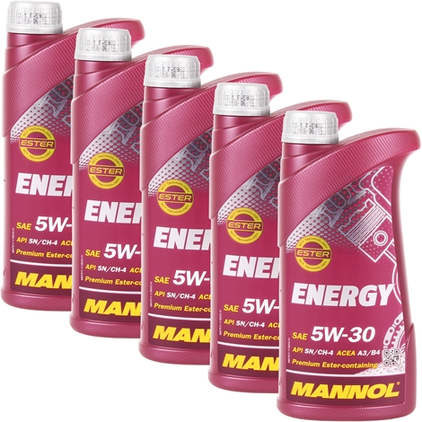MANNOL 5W-30 ENERGY 5 Liter + Öl Einfülltrichter 2l