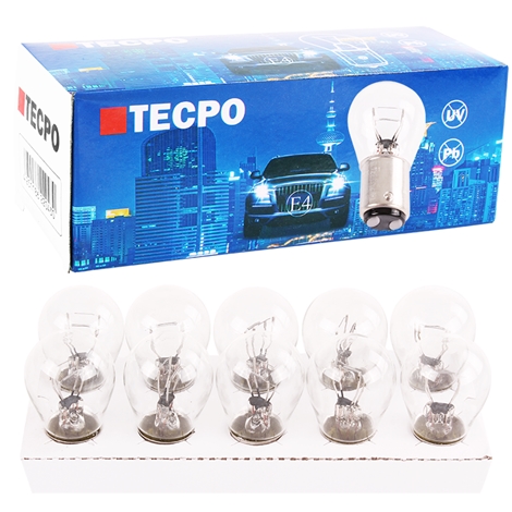 TECPO Glühbirnen-Set P21/4 12V 21/4W BAZ15D, 20 Stück