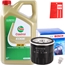 BOSCH Ölfilter P3318 + CASTROL EDGE 5W-30 Öl, 5L +Schraube+Ölzettel
