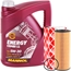 FEBI BILSTEIN Ölfilter + MANNOL Energy Combi LL 5W-30, 5x1 Liter