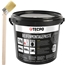 TECPO Reifenmontagepaste schwarz 5 kg + Pinsel + Klebegewichte 600-teilig Auswucht Gewichte, 5g + Kunststoffschaber 19 mm