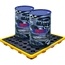 Öl-Auffangwanne mit Gitterrost für 4 x 200 Fässer