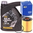 Filter, Ölfilter + Mannol 5W-30 7701 O.E.M. für Chevrolet Opel, 4L
