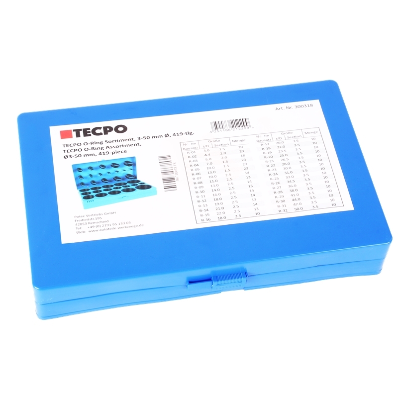 TECPO O-Ring Sortiment Set 644-teilig + 2 TECPO Montagehacken