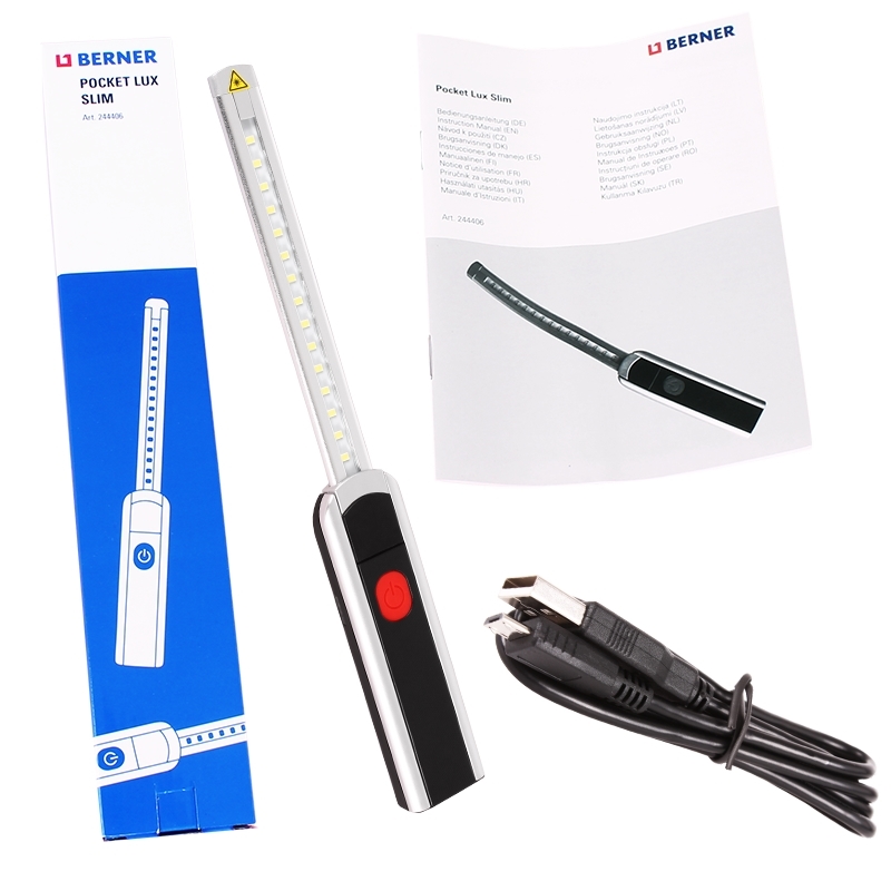 BERNER Led Lampe Pocket LUX Slim 3,7V + USB Kabel