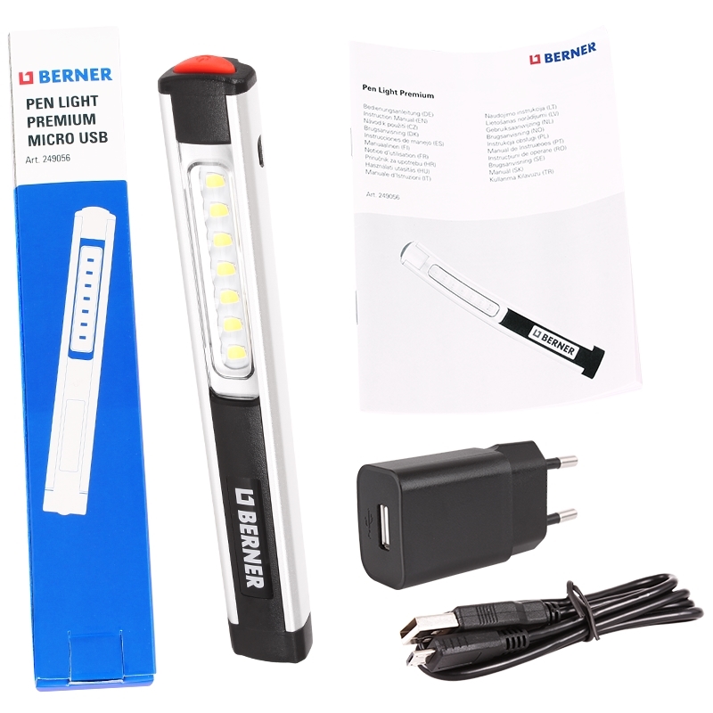 Berner LED-Lampe Pen-Light Premium USB Stecker und Kabel