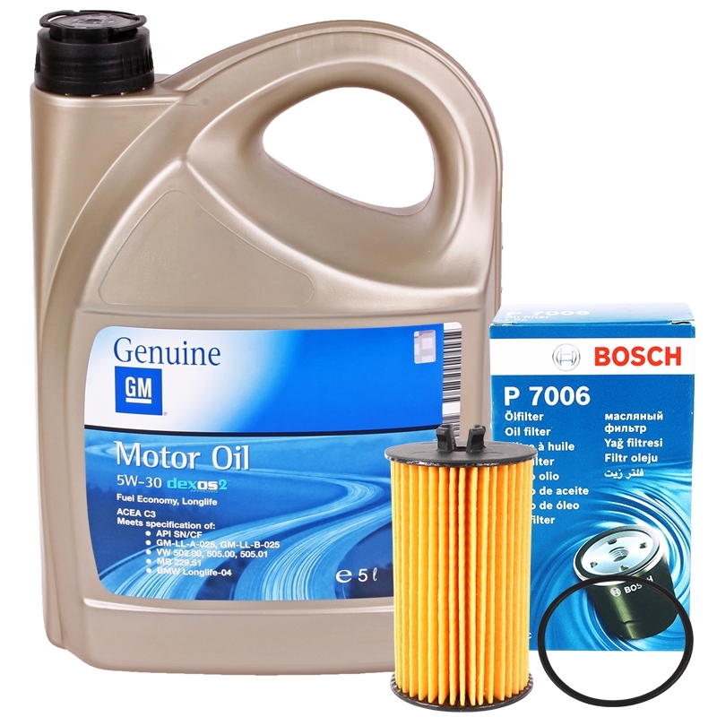 Bosch Ölfilter P7006 + OE OPEL 5W-30 Motoröl 5 Liter