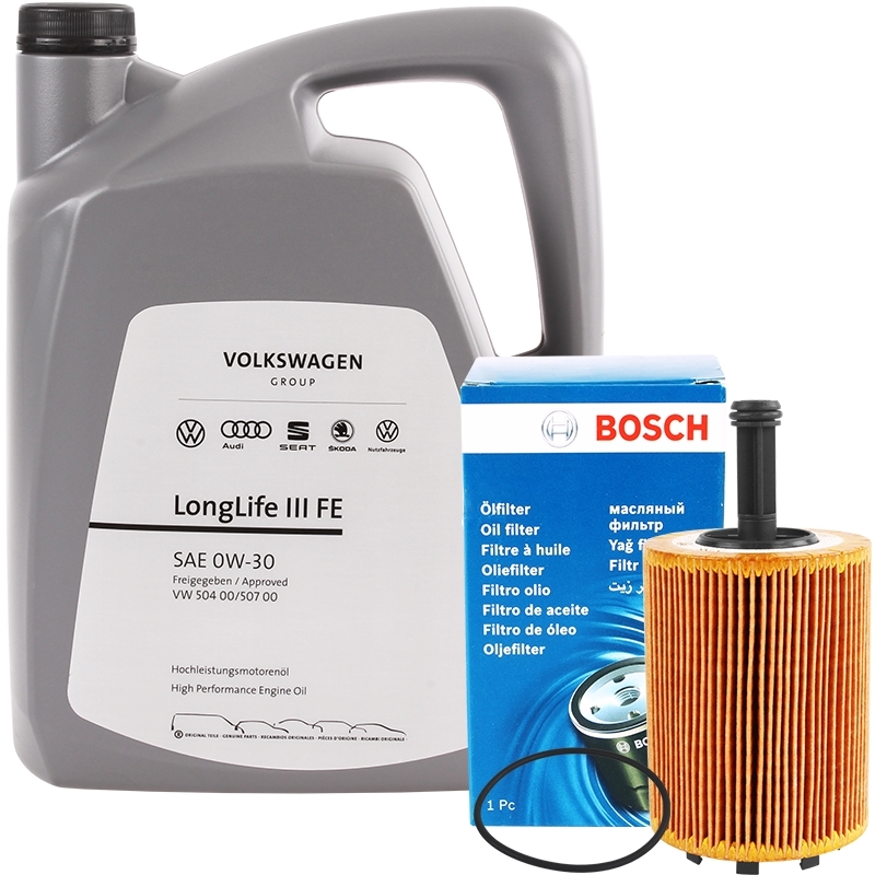 Bosch Ölfilter + VAG Original 0W-30 Motoröl LongLife III 3 FE, 5