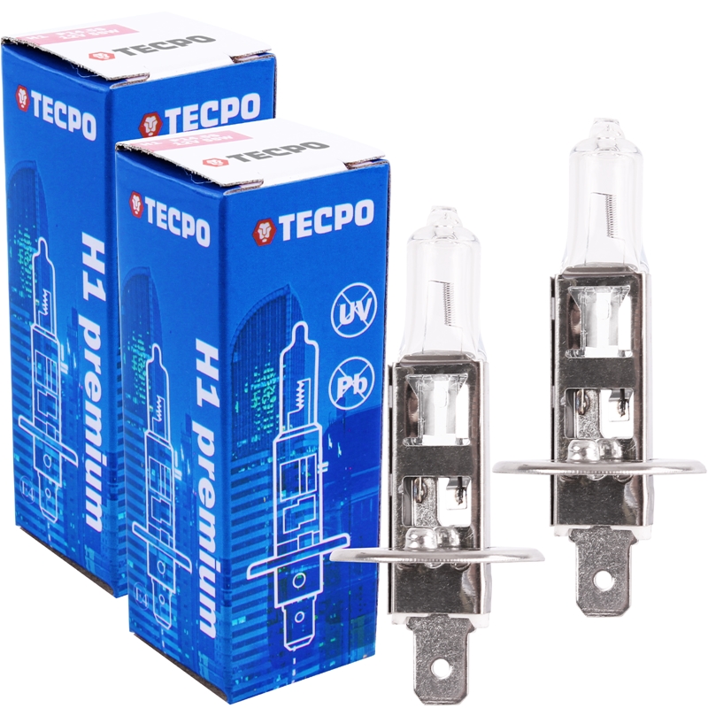 2x TECPO H1 Glühbirnen 12V 55W P14.5S