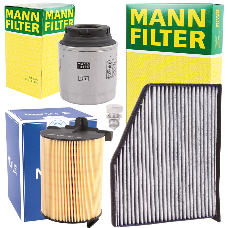 Mann + MEYLE Inspektionspaket Filter Set + Motoröl 5W-30 Mannol