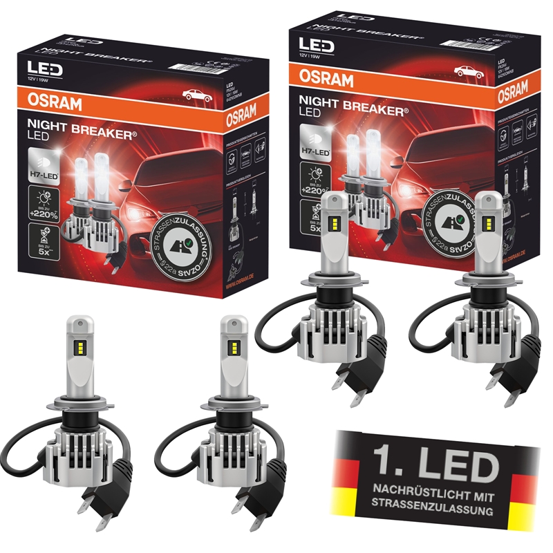 2x OSRAM H7 NIGHT BREAKER LED StVZO-Konforme LED-Nachrüstlampe +