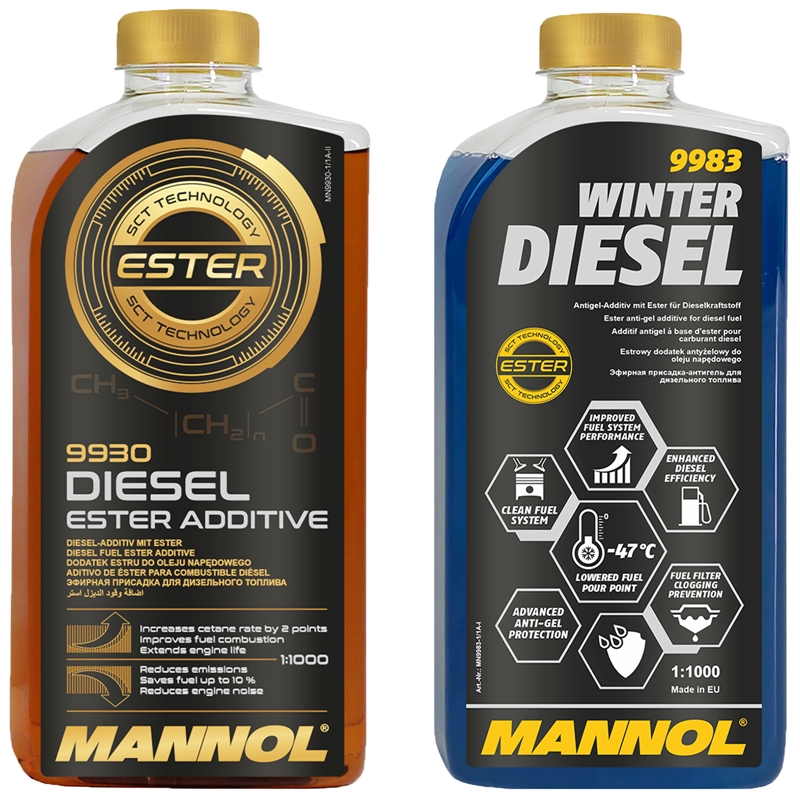 MANNOL Winter Diesel, 1 Liter + MANNOL Diesel Ester Additive, 1 Liter