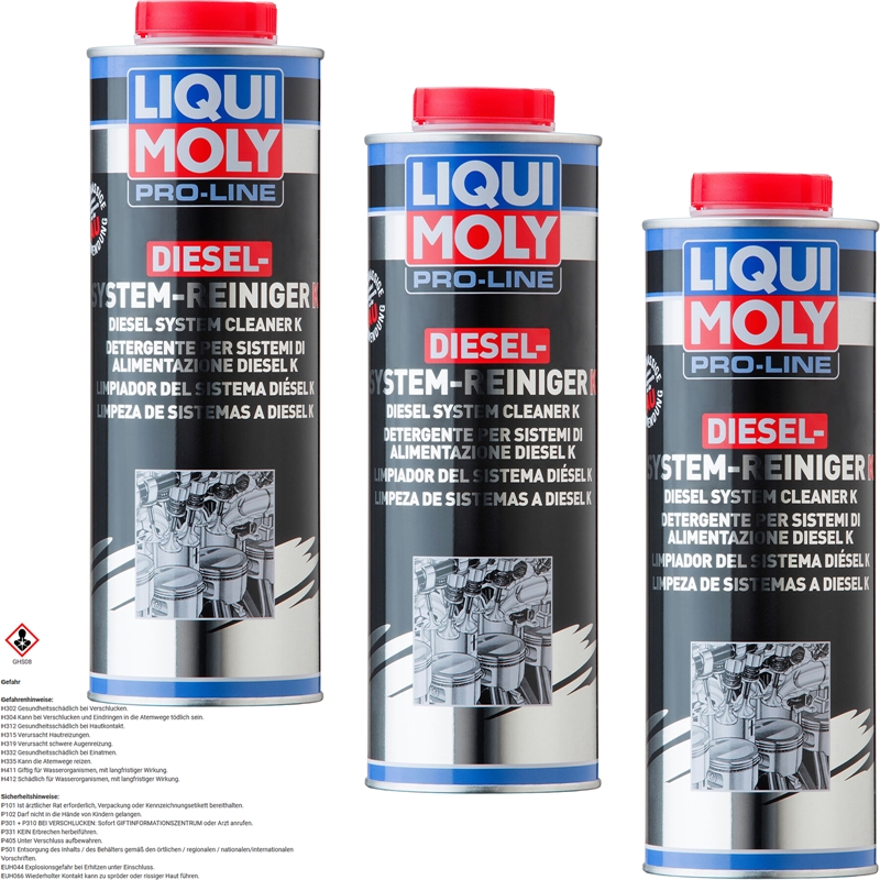 3x LIQUI MOLY Pro-Line Diesel System Reiniger, 1L