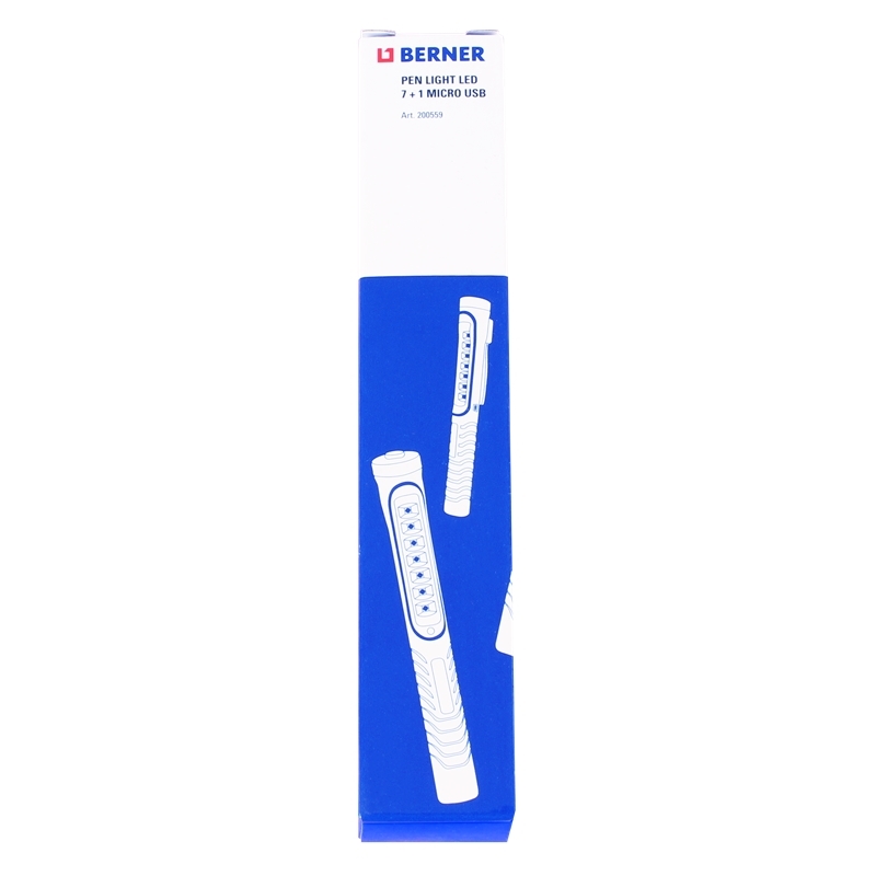 Berner Handlampe LED Pen Light 7+1 Micro USB