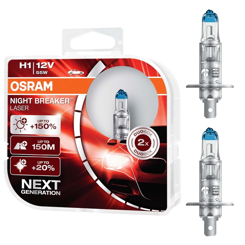 OSRAM H1 NIGHT BREAKER® LASER Next Generation +150% 2 Stück