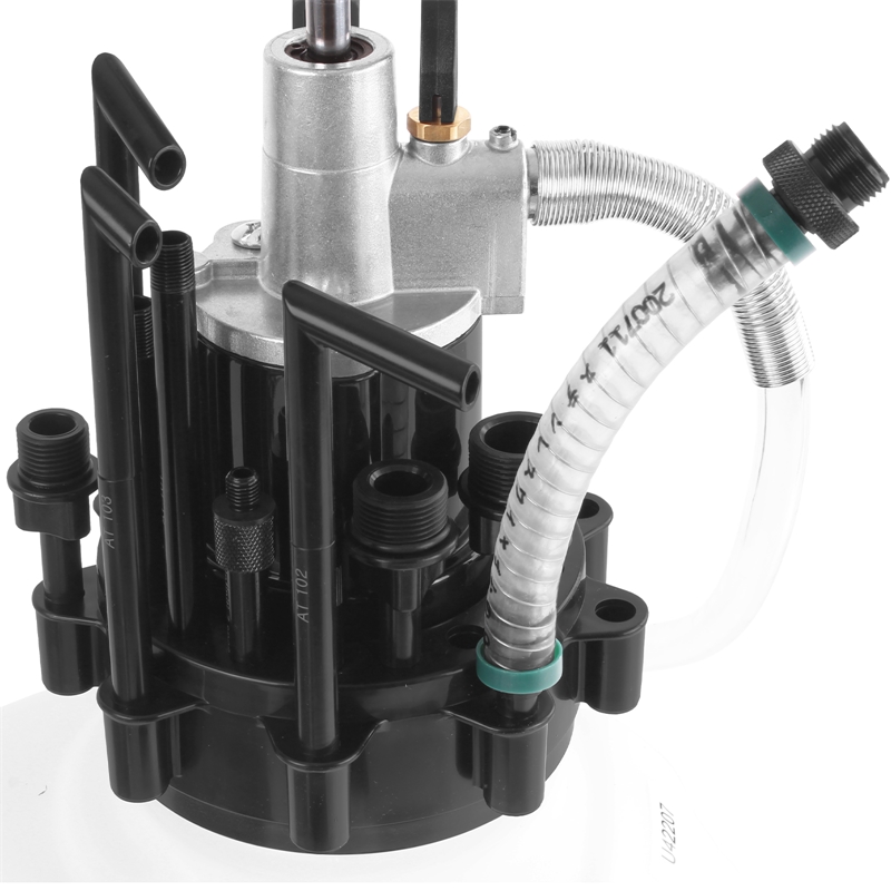 TECPO Getriebeöl-Einfüllgerät, Öleinfüllgerät 7.5 L, 15 Adapter +  Hydraulikfiltersatz + 7x 1 Liter MANNOL Dexron VI